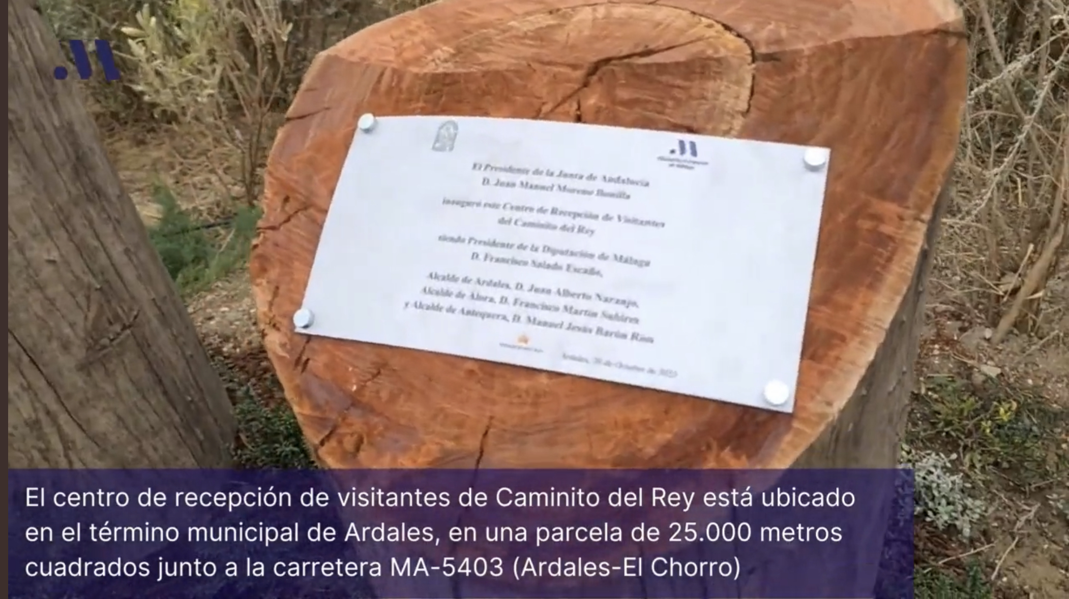 Promomark fabrica la placa de la inauguración del Centro de Recepción de Visitantes del Caminito del Rey